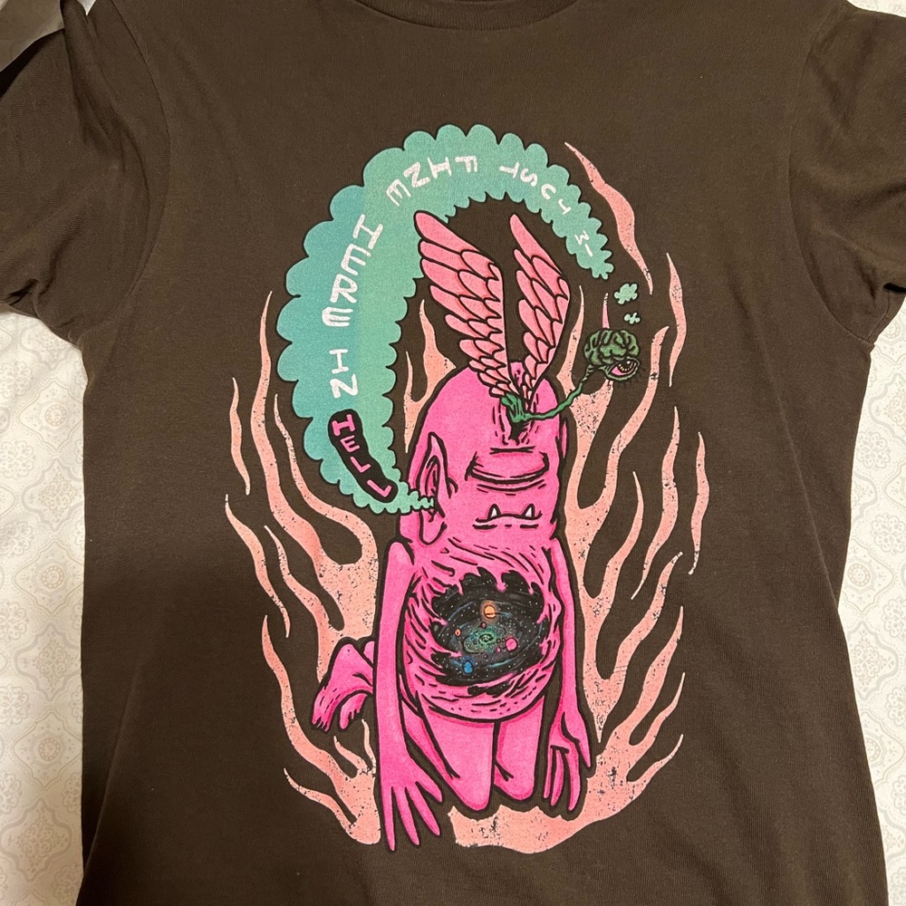 A Brown Tshirt Made By Teen Hearts